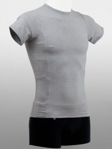 pleasant annaps tshirt in grey with two integrated pockets that replace a diabetes pump bag