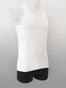 weiße tanktop für herren, entwickelt von annaps für diabetiker
